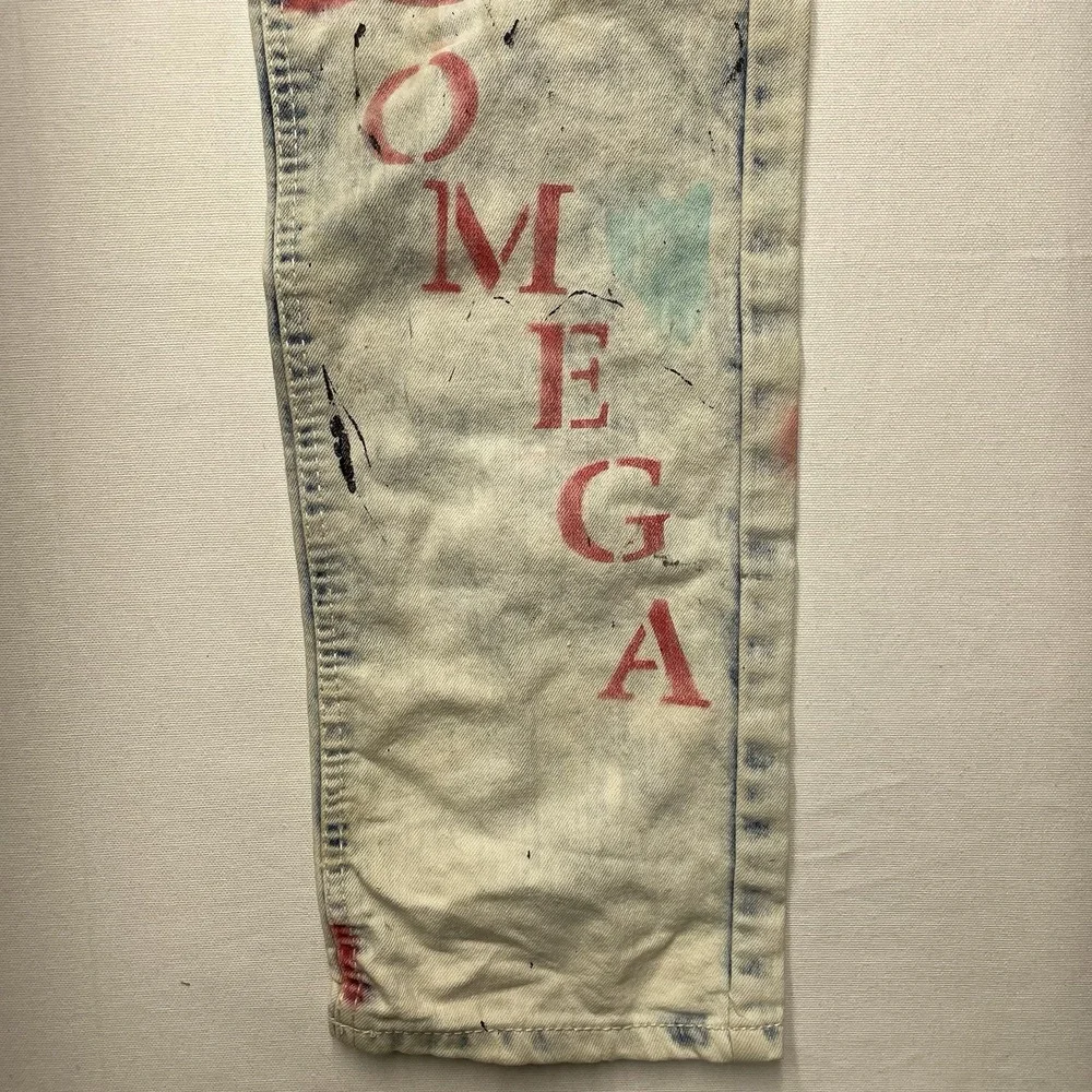 Vintage SouthPole Skinny‎ Jeans 34x32 Graffiti Alpha Omega Paint Skater Y2K